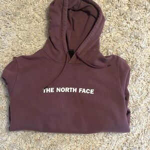 purple north face sweatshirt